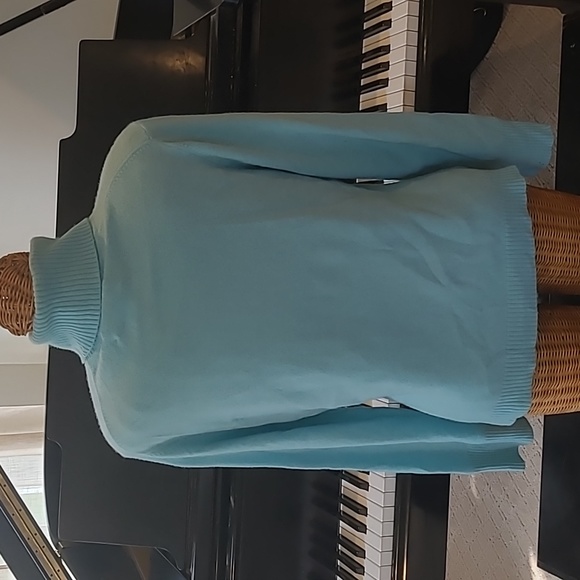 100% Cashmere Turtleneck Sweater Light Blue - Picture 4 of 7
